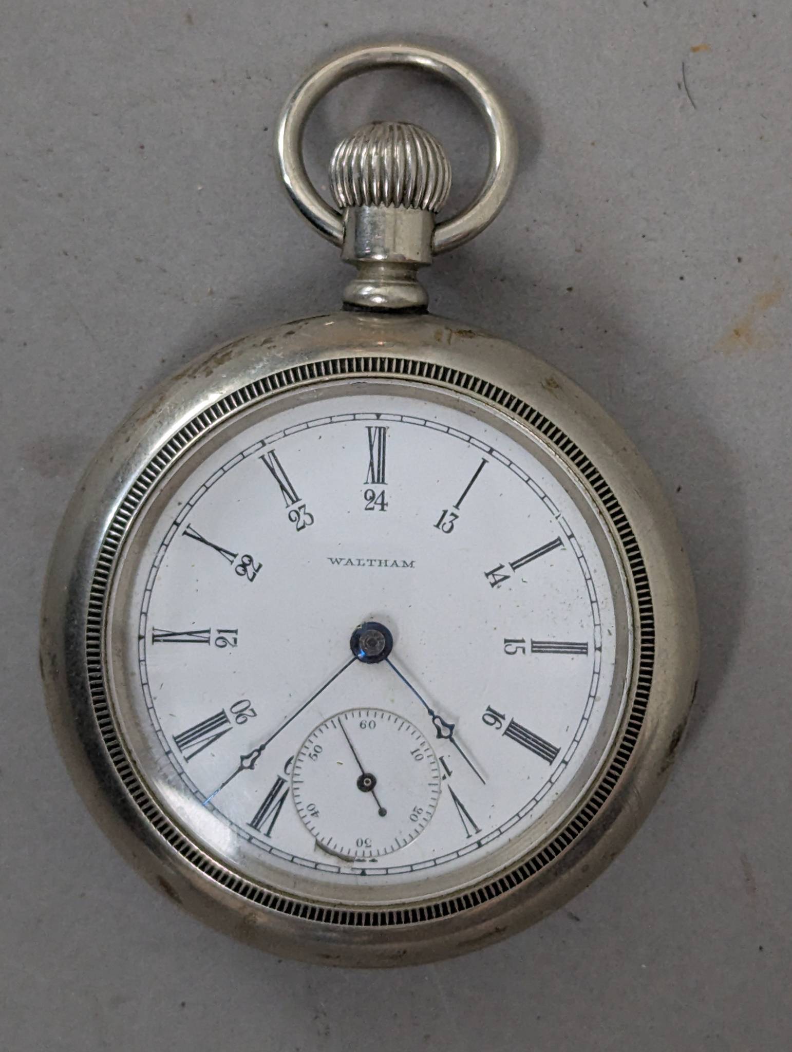 American Waltham Watch Co 17-Jewel Silver Plate Pocket Watch