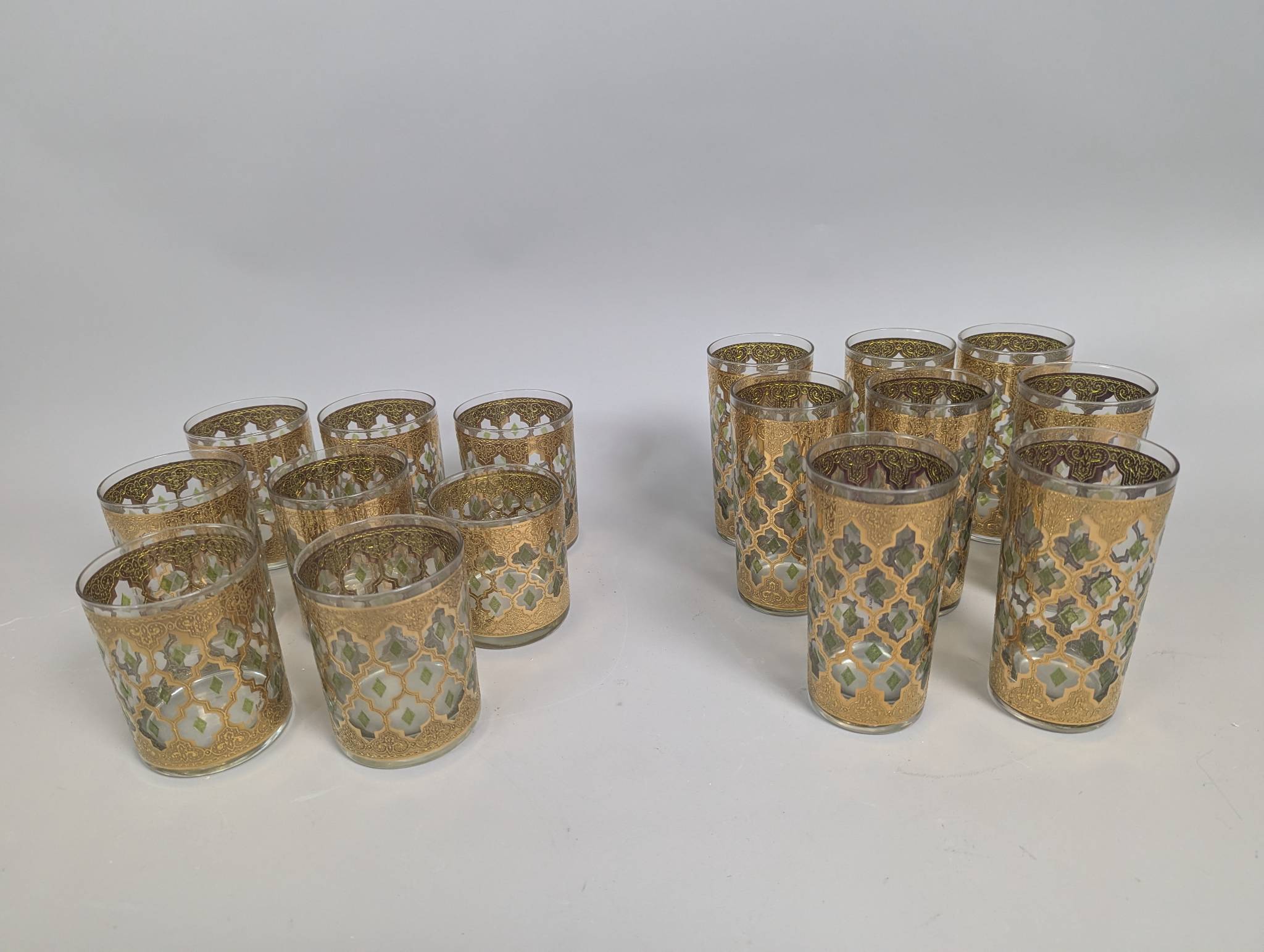 16 Culver Valencia Glassware with Mid Century Moroccan Design