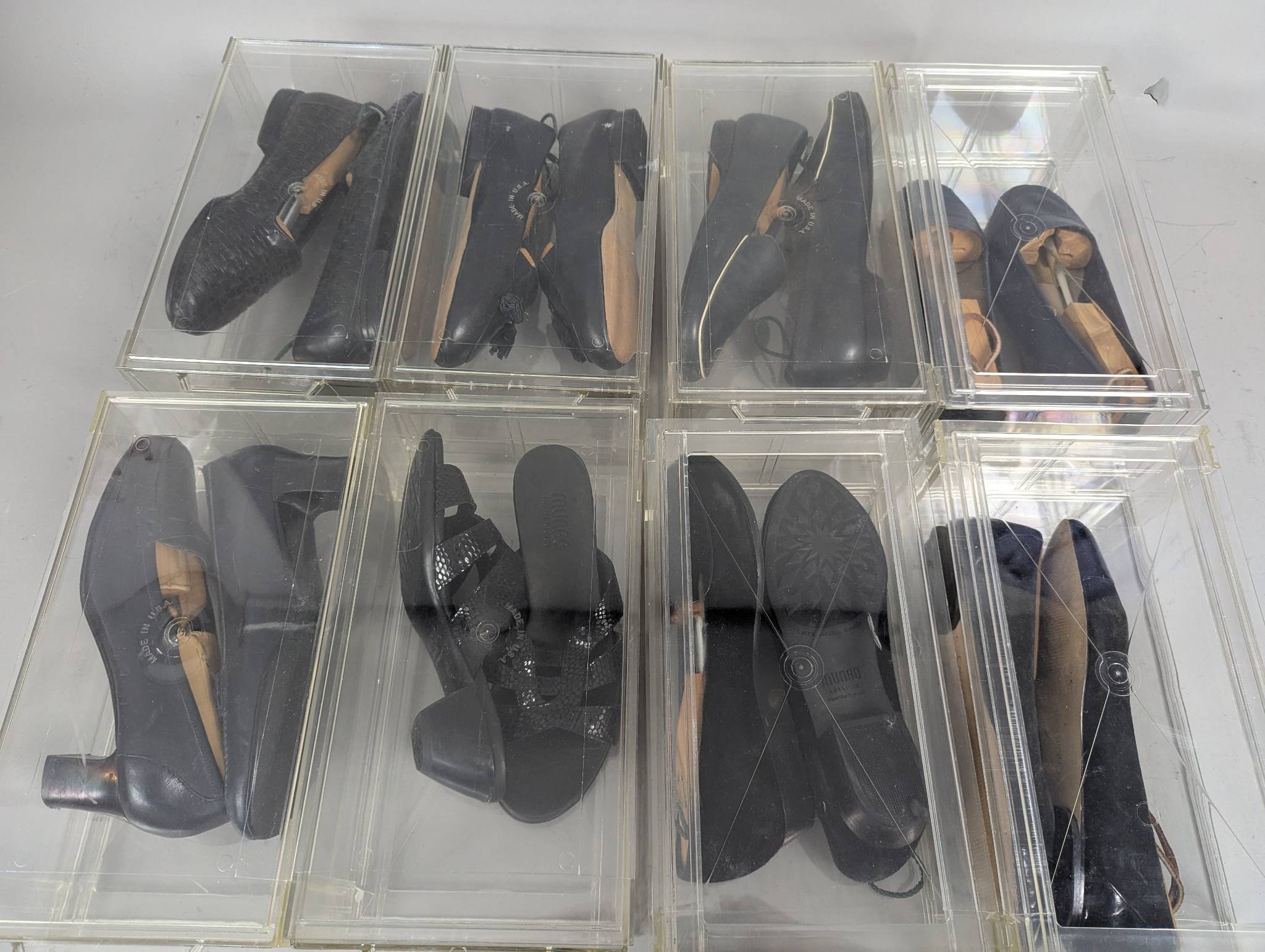 8 Womens Size 8 Shoes with Plastic Cases