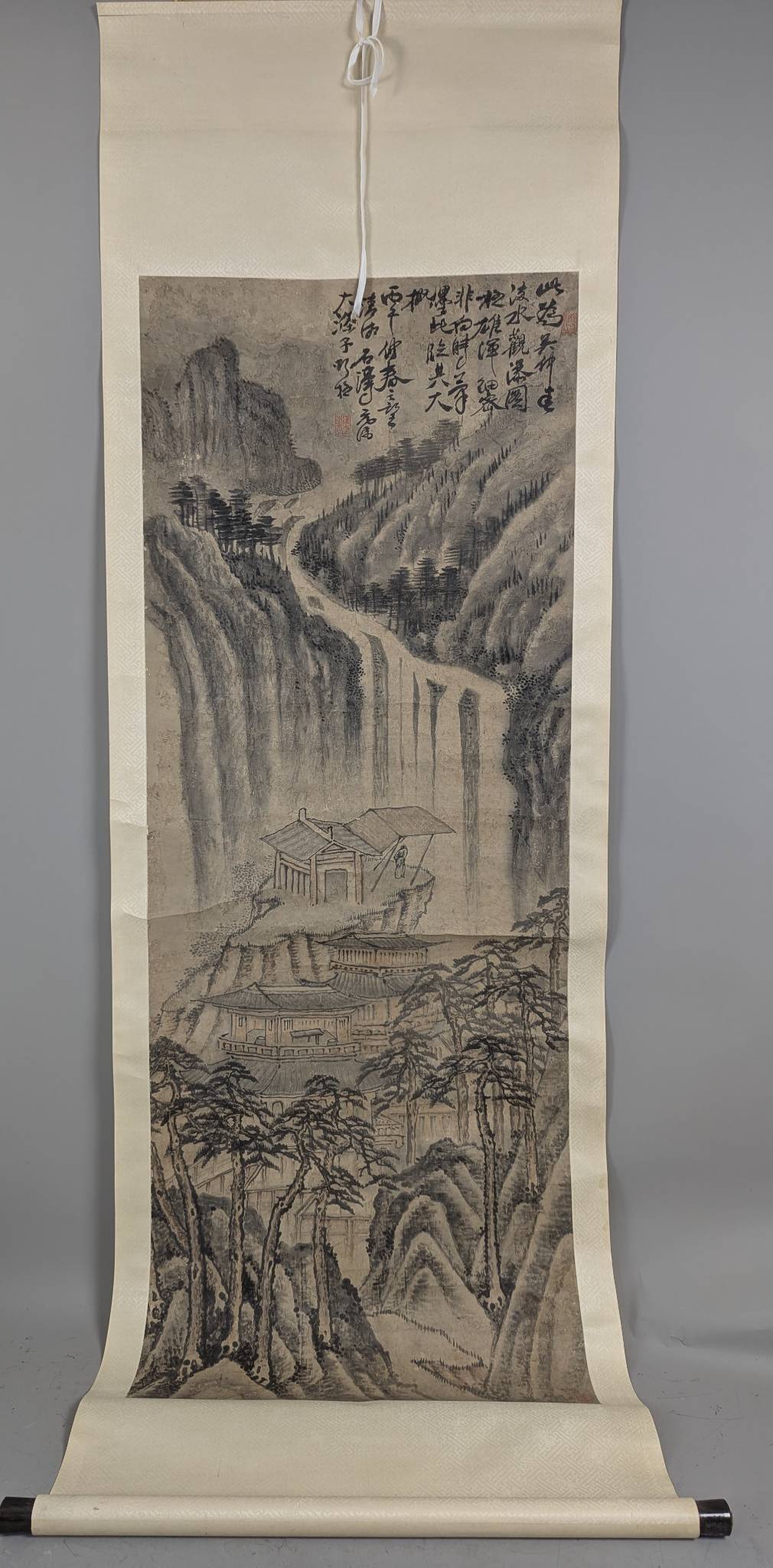 Traditional Chinese Shan Shui Landscape Hanging Scroll Painting
