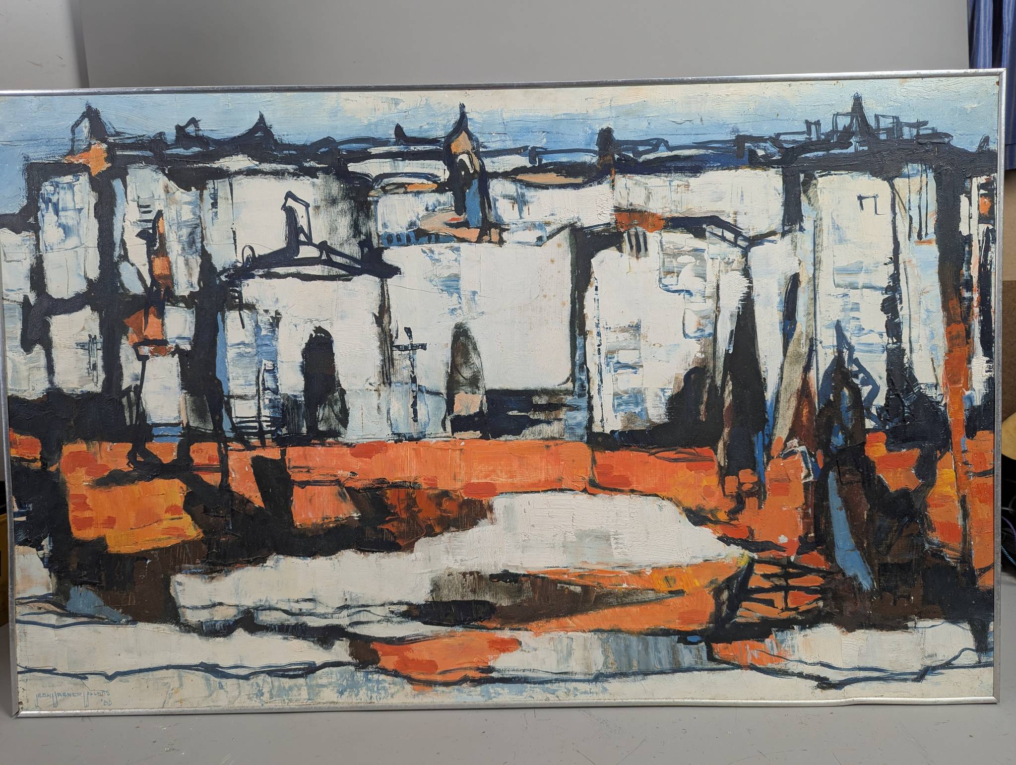 Mid-Century Abstract Painting by Jean Wagner Troemel, 1966