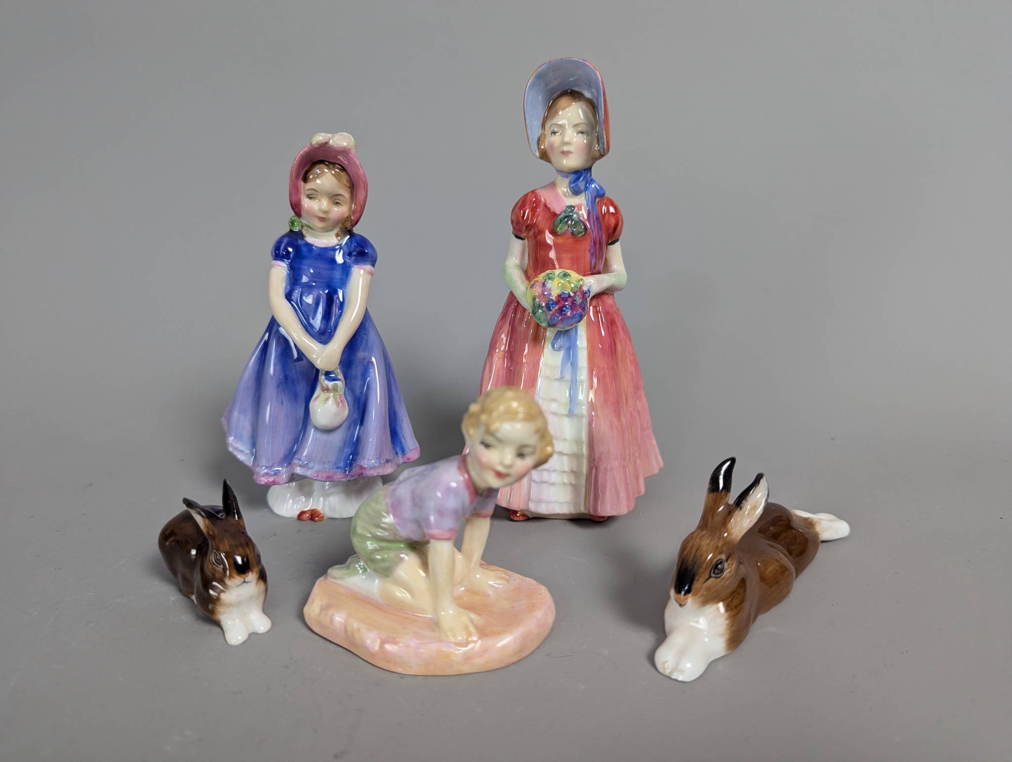 5 Royal Doulton Figures Including HN 2594 Rabbit and HN 1768 Ivy