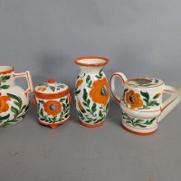 Vibrant Erphila Art Pottery Pitcher Floral Design Collectible