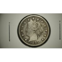 1895 Liberty Head Nickel VF by Charles E. Barber - Key Date Coin