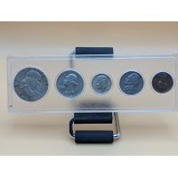 1963 US Mint Uncirculated Coin Set 5 Coins Franklin Half Dollar Washington Quarter
