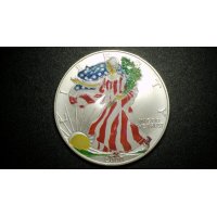 2000 American Colorized Silver Eagle Coin - Excellent Grade One Ounce Fine Silver