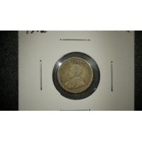1912 Canada 5 Cents Silver Coin by Sir Edgar Bertram Mackennal, Very Good Condition