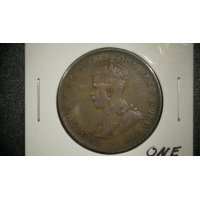 1919 Australia King George V One Penny Coin VG - Melbourne Mint - Collectible Coin