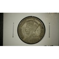 1934 New Zealand One Shilling Coin George V - Very Fine Grade Silver Coin