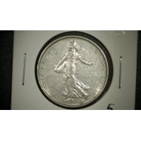1963 France 5 Francs Semeuse Silver Coin Uncirculated by Louis-Oscar Roty