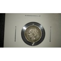 1943 Netherlands 10 Cents Silver Coin Queen Wilhelmina Extra Fine Premium Collectible