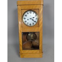 Junghans Art Deco Wall Clock Vintage Style with Pendulum and Key Working Condition