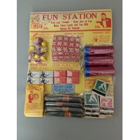 Vintage Fun Station Novelty Joke Display Card with Items by Variety Novelty Co.
