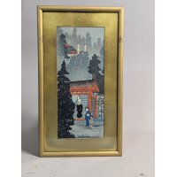 Shoda Koho Japanese Woodblock Print 'Temple in Nikko' - C 1930's Hiroaki Knock-Off