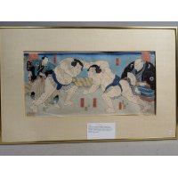 Utagawa Kunisada Sumo Match Japanese Woodblock Print Reproduction