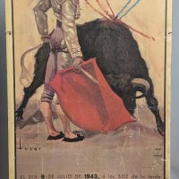 Vintage 1943 Plaza de Toros de Barcelona Bullfighting Poster