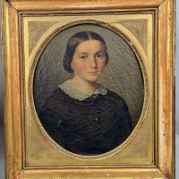 Victorian Continental School Oil on Canvas Portrait of a Lady