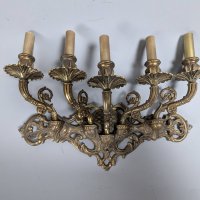 Antique Victorian 5 Arm Electric Wall Sconce Candle Fixture